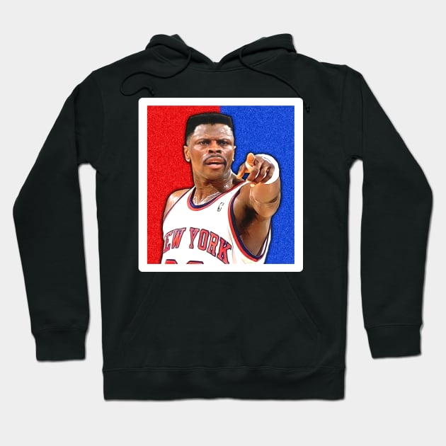 Red and blue patrick ewing Hoodie by martastudio